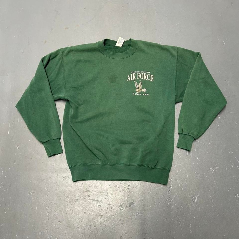 Vintage 90s made in USA forest green earth tone Luke Air Force base crewneck